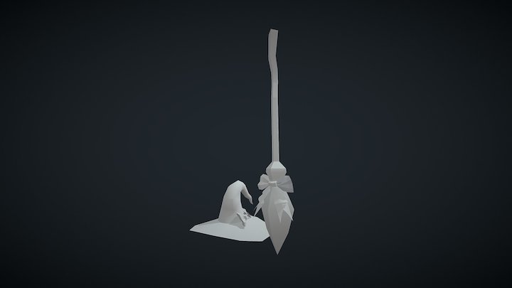 Witches hat and broom (wip) 3D Model