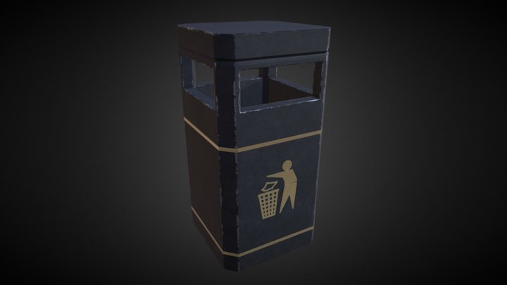 Outdoor Litter Bin 3D Model