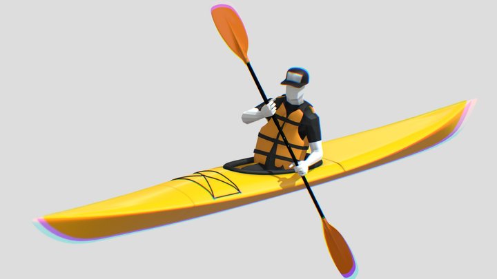 Kayaking Animation 3D 3D Model
