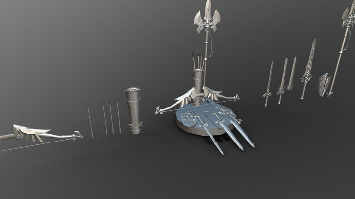 old weapon set 3D Model