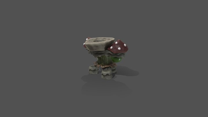 Mushroom Golem | Game Ready | Walk Cycle 3D Model