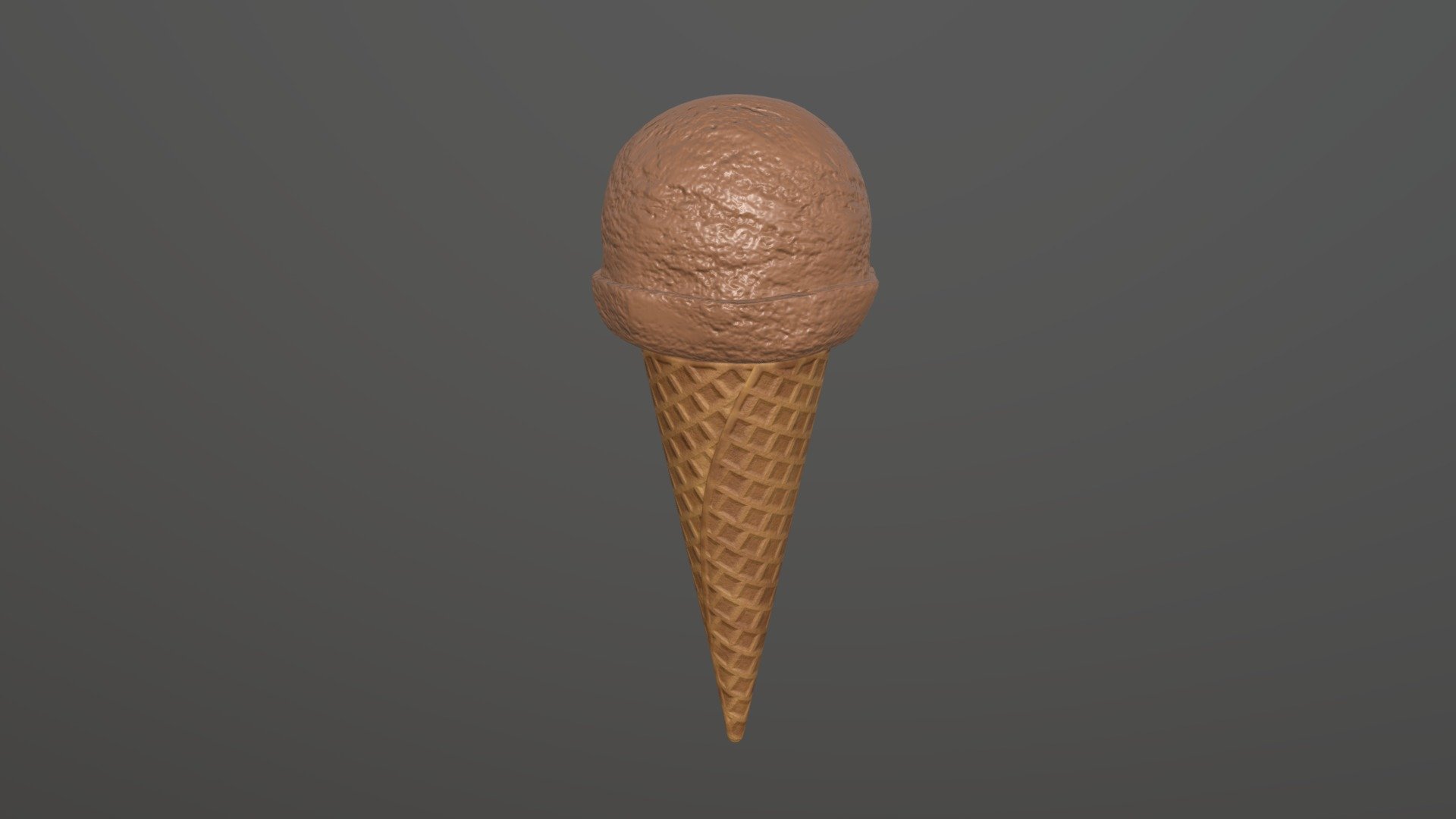 Ice cream ball in waffle cone