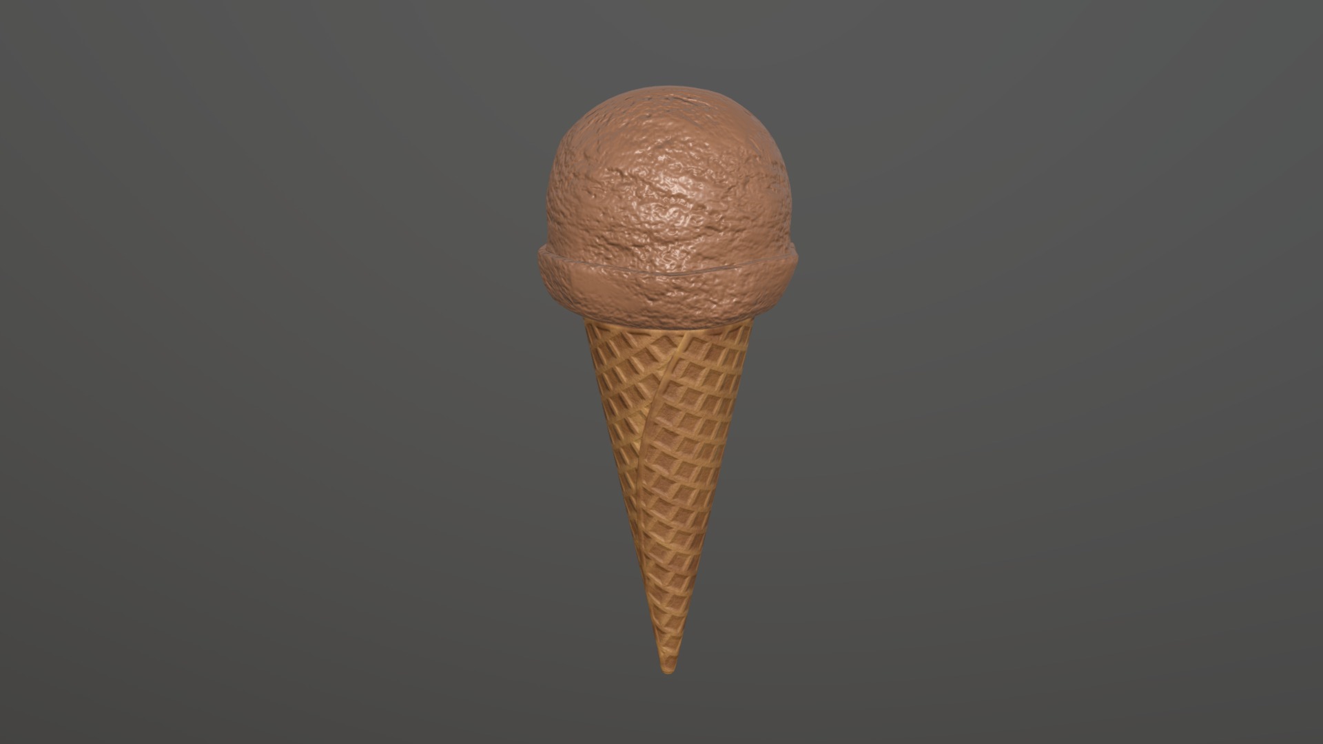 3D model Ice cream ball in waffle cone - This is a 3D model of the Ice cream ball in waffle cone. The 3D model is about a close-up of a cigar.
