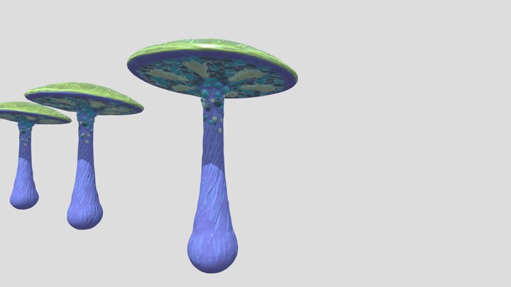 Mushroom Low Poly 3D Model