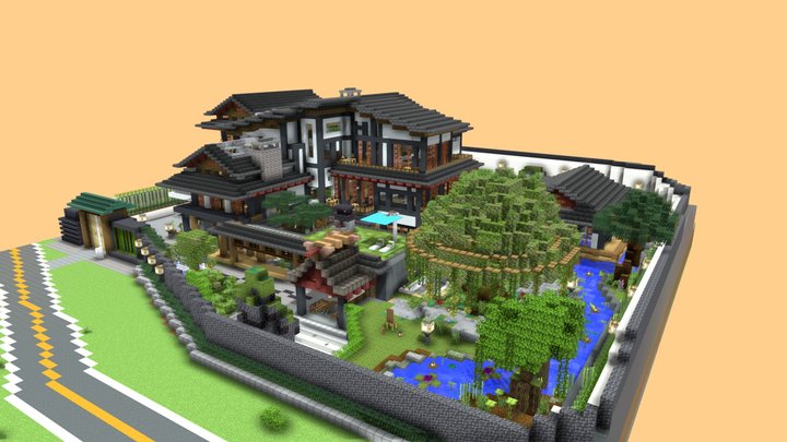 "zen style"modern house 3D Model
