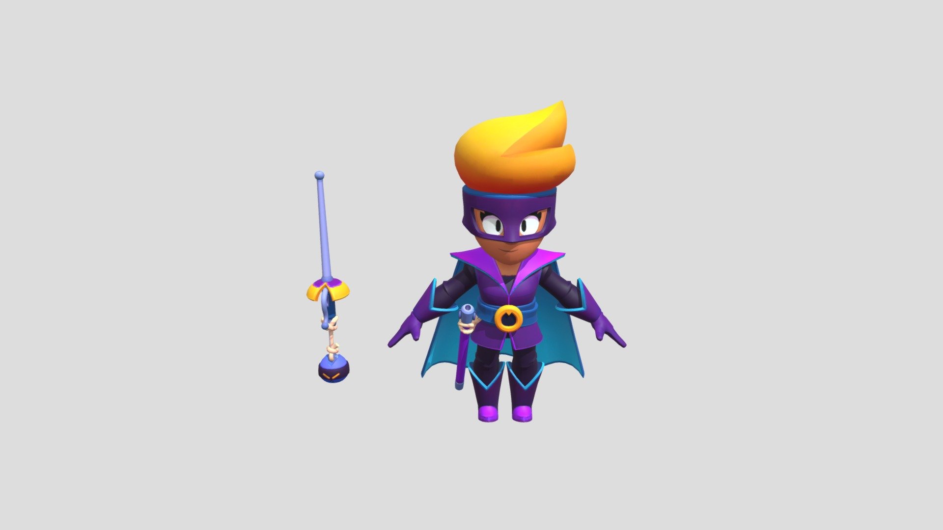 Amber masked 👤 brawl stars - Download Free 3D model by mourad ✨ [0c56566]  - Sketchfab