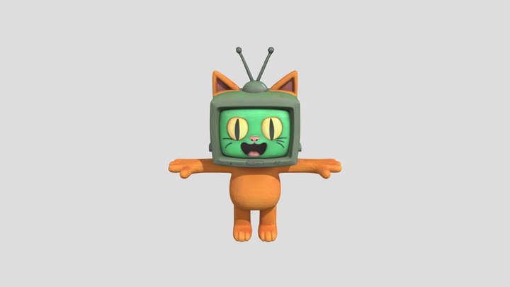 TV Cat 3D Model