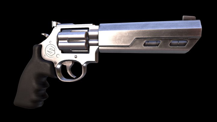 Chrome Revolver 3D Model