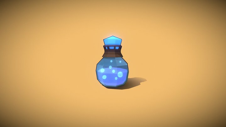 Lowpoly potion 2 - Outline 3D Model