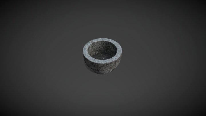 Stone Mortar Bowl 3D Model