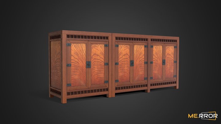 [Game-Ready] Chiffonier, the Blue House of Korea 3D Model