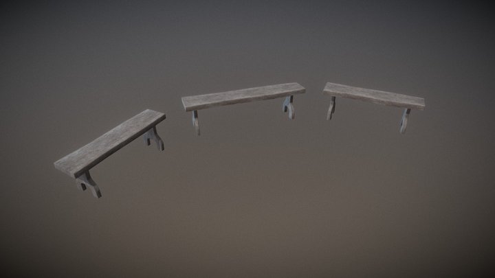 Set of 2 Benches 3D Model