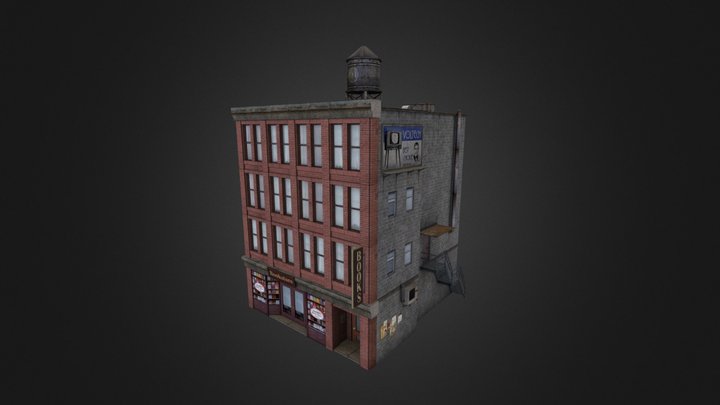 Retro City Pack Building 01 3D Model