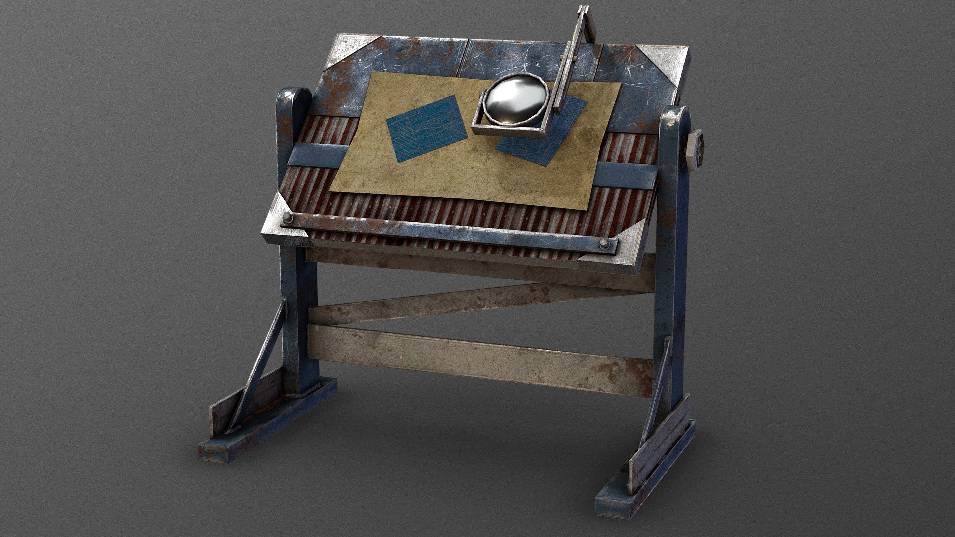 Research Table RUST 3D model by Grant Riley (grandriley) [0c65a82