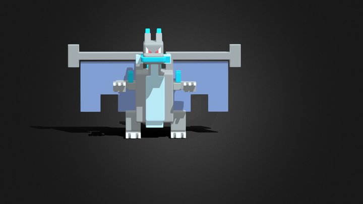 Mega Charizard X In Pokemon Quest 3D Model