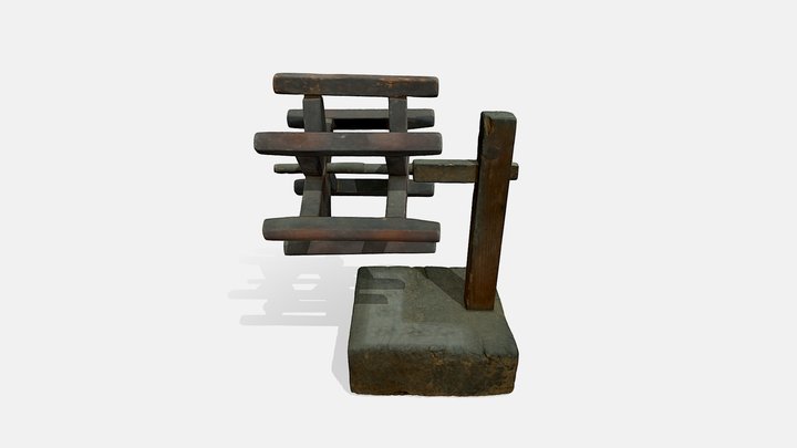 牛首＋糸枠（製糸道具） 3D Model