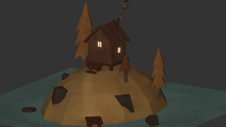 House On Island 3D Model
