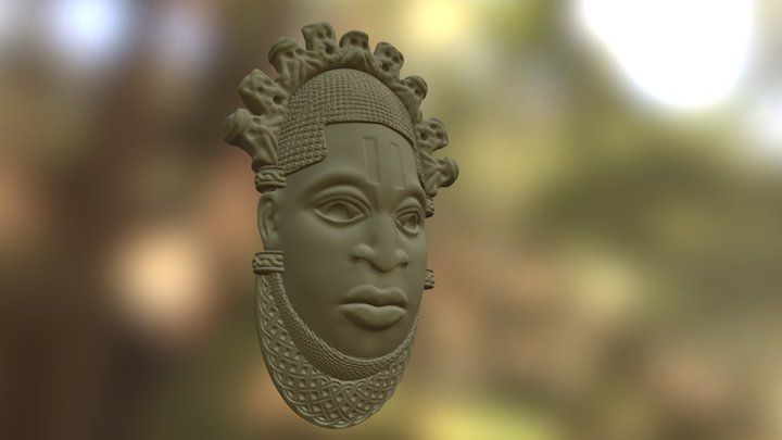 African mask of Queen Mother Idia 3D Model