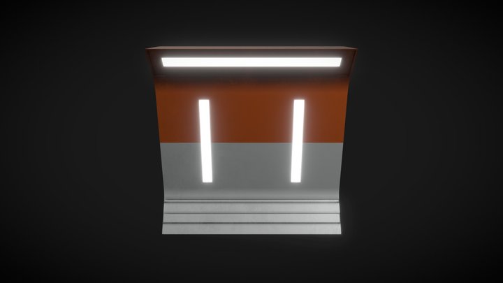 Futuristic Corridor Wall 3D Model