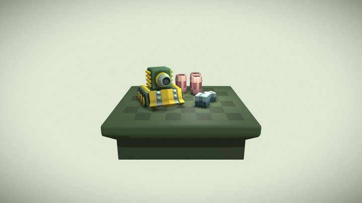 Low poly tank 3D Model