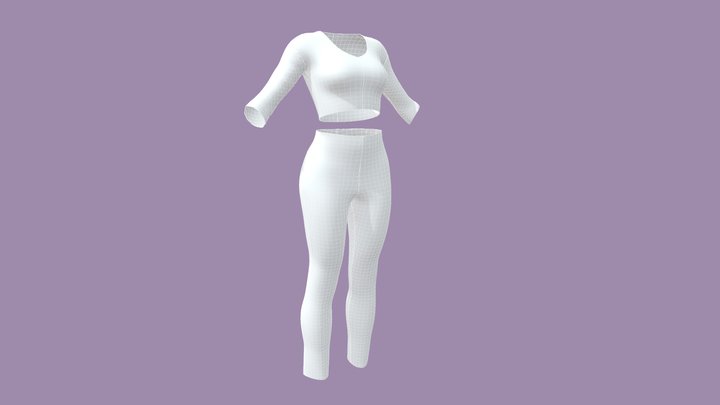 Basic Crop Top and Pants 3D Model