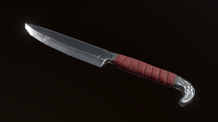 Stylized Medieval Knife 3D Model