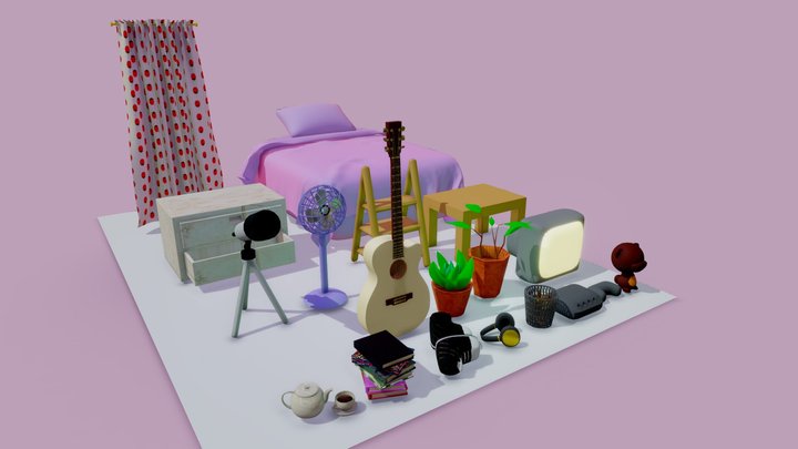 Assets for a child's bedroom 3D Model