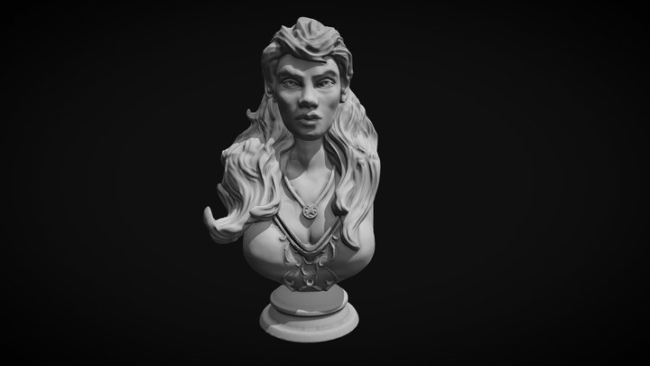 Wild Woman Bust 3D Model