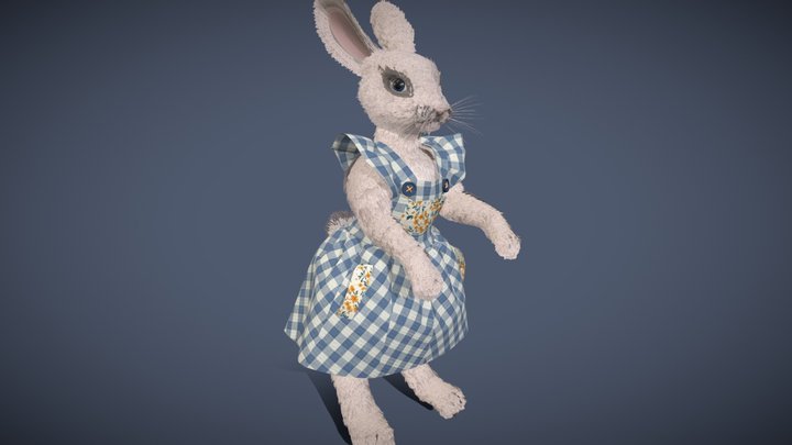 Mrs White Bunny in an outfit – Gratis 3D-model STL