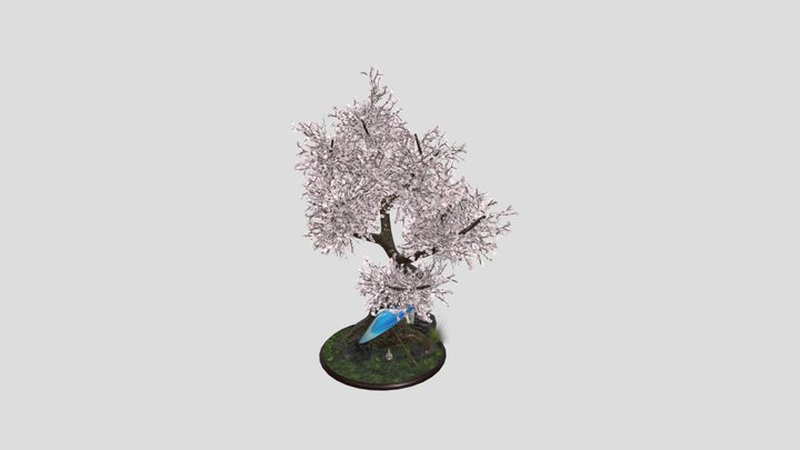Japanese_Tree_Umbrella_Scene 3D Model