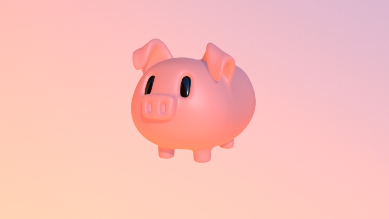 3D model Piggy - This is a 3D model of the Piggy. The 3D model is about a pink piggy bank.