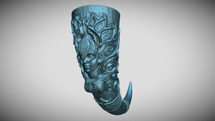 Valkyrie Drinking Horn 3D Model