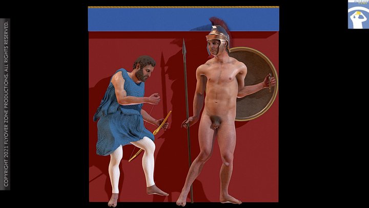 3D rendering of Metope North 03 Restored (Parthenon)