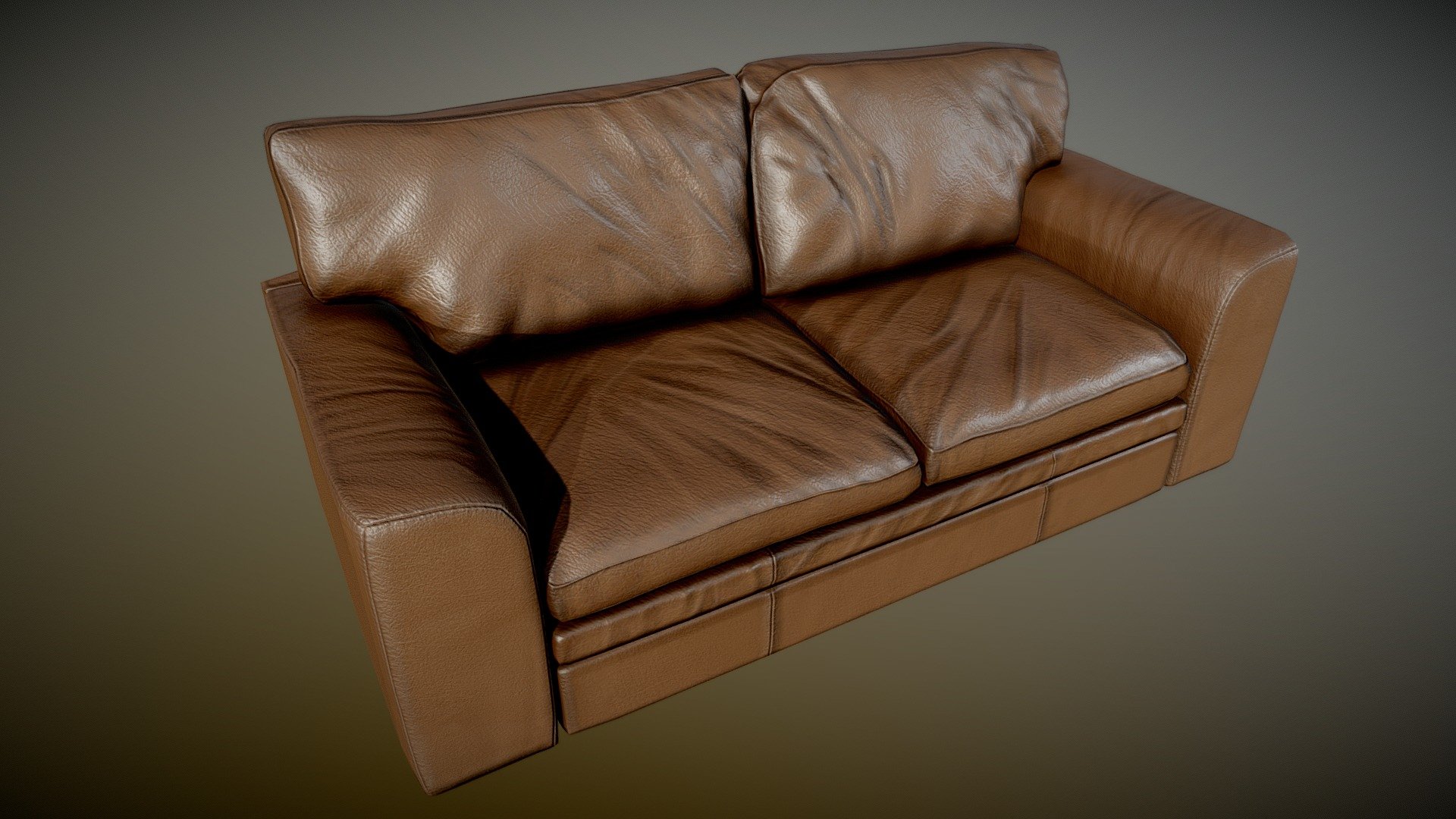 Old Clean Leather Couch Brown - PBR - Buy Royalty Free 3D model by ...