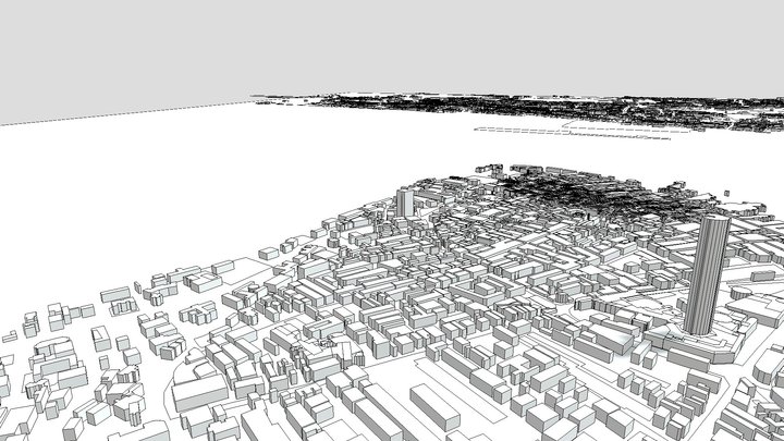 Georgetown - Penang Island  (Satellite Map) 3D Model