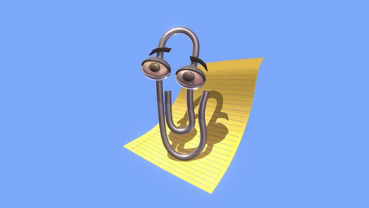 PBR Clippy Microsoft Office Assistant 3D Model