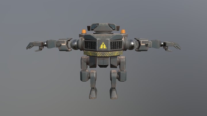 Sci-fi Industrial Robot (RIGGED) 3D Model