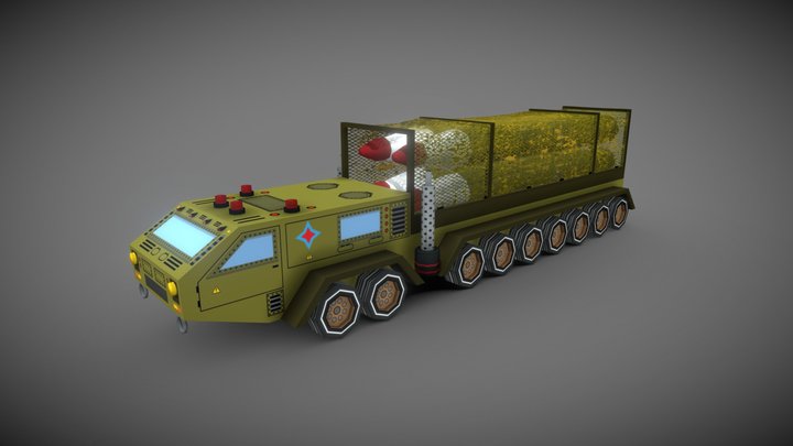 Low Poly Missile Launcher 3D Model