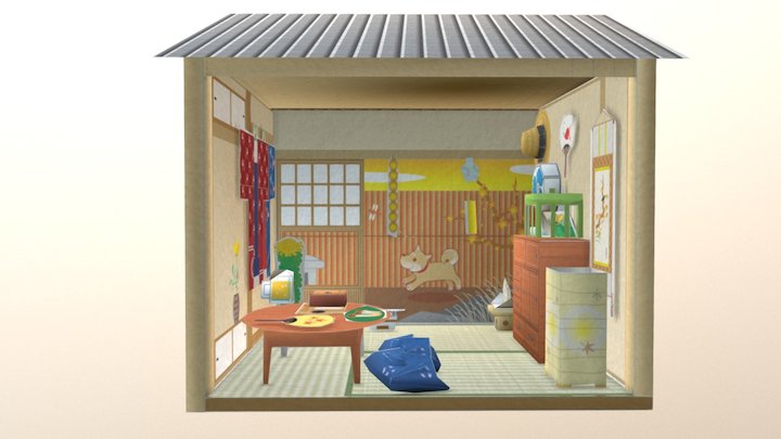 Doll House Japanese-style House 3D Model