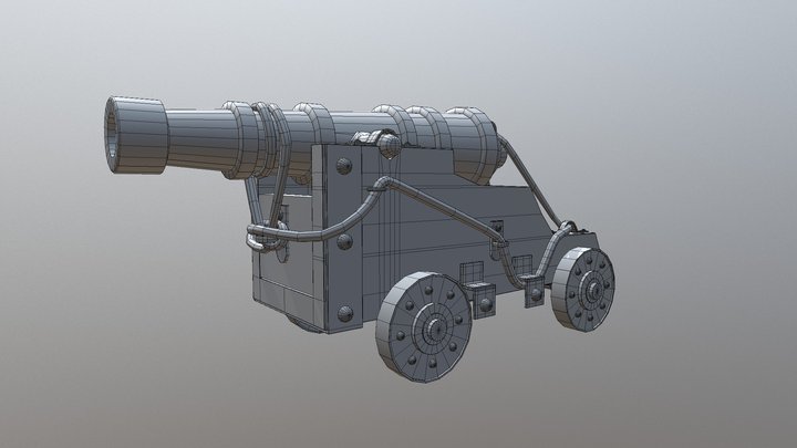 Cannon Untextured 3D Model