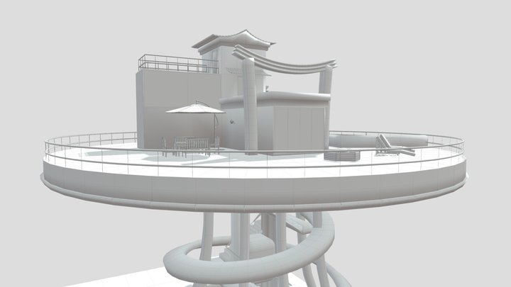 Treehouse / high house/ elevated  / with bunker 3D Model