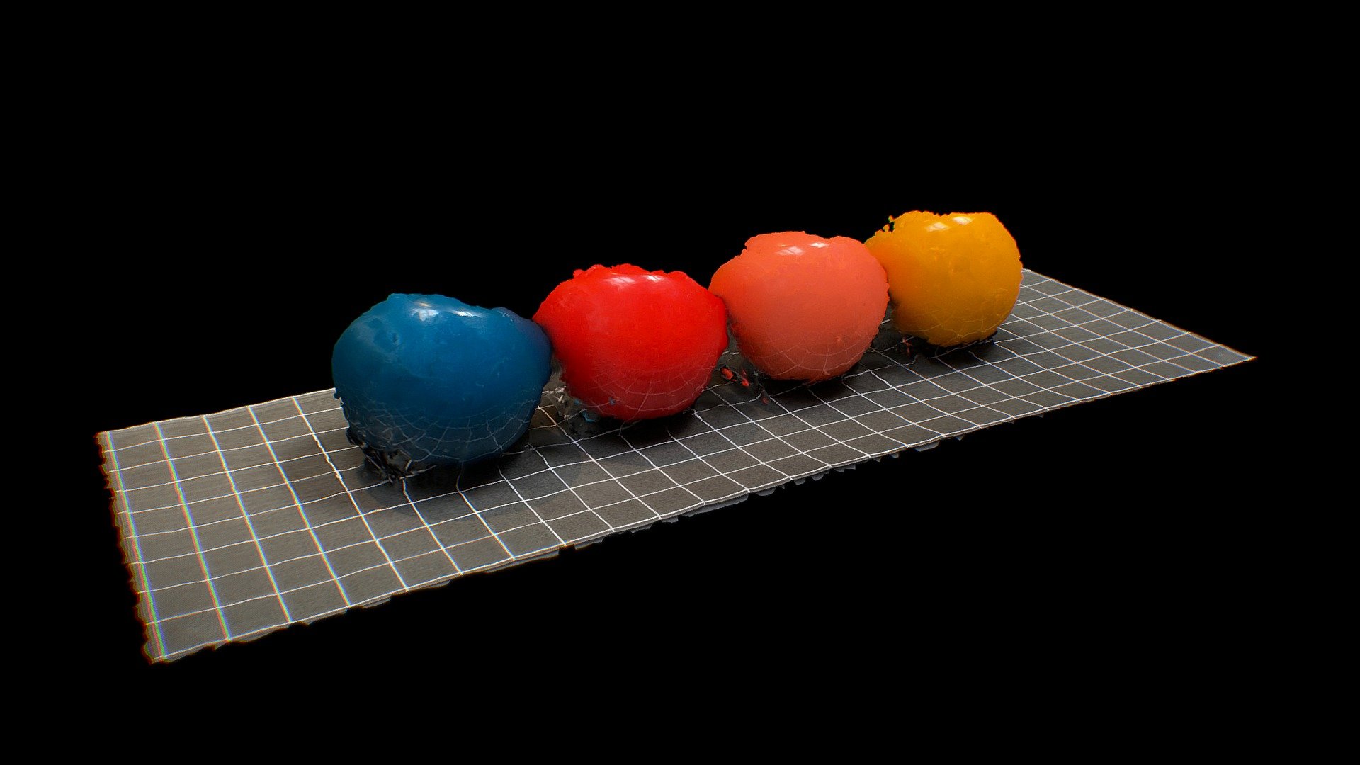Four coloured spheres