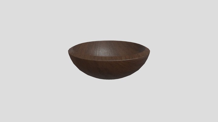 Plain wooden bowl 3D Model