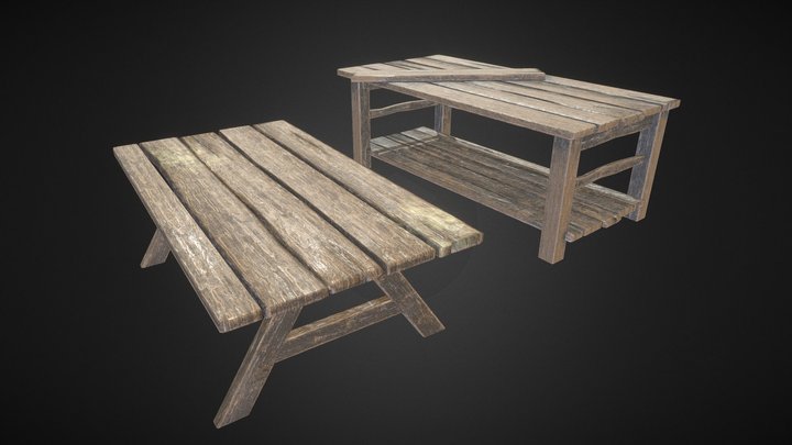 Wooden Table 3D Model