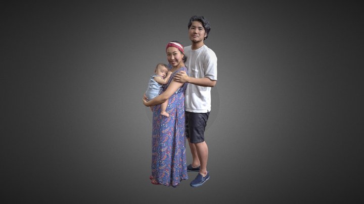 Family with Baby 3D Model