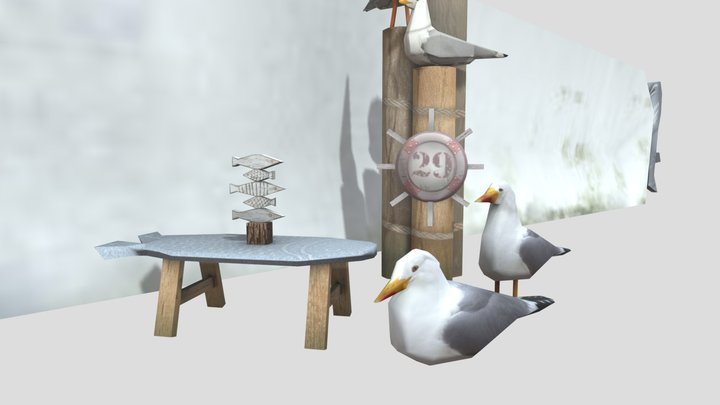 DAE 5 Finished props - By The Ocean 3D Model