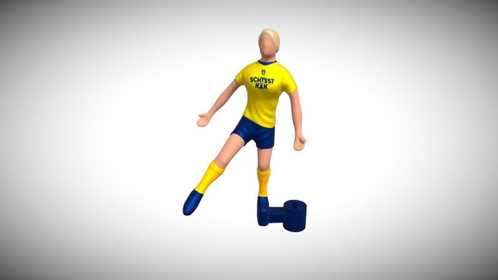 Right footed player 2 that fits football game 3D Model