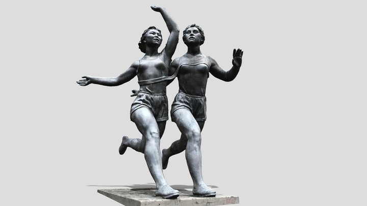 Monument to runners Sara Narmatova and Nagornova 3D Model