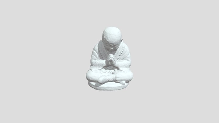 Meditating Buddhist Monk Statue, 3d scanned 3D Model
