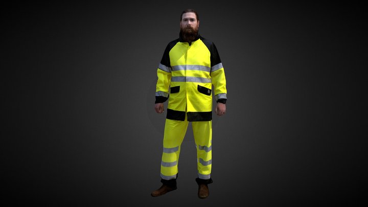 3D Scan Man Worker Safety 008 3D Model